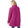 Woman Within Plus Size Fleece Swing Funnel-Neck Coat(Raspberry)