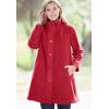 Woman Within Plus Size Fleece Swing Funnel-Neck Coat(Soft Iris)