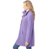 Woman Within Plus Size Fleece Swing Funnel-Neck Coat(Soft Iris)