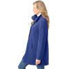 Woman Within Plus Size Fleece Swing Funnel-Neck Coat(Ultra Blue)