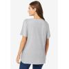 Woman Within Plus Size Graphic Tee(Heather Grey Falling Hearts)
