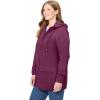 Woman Within Plus Size Lightweight Hooded Jacket Long Oversized Coat(Deep Claret)