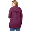 Woman Within Plus Size Lightweight Hooded Jacket Long Oversized Coat(Deep Claret)