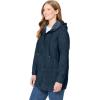 Woman Within Plus Size Lightweight Hooded Jacket Long Oversized Coat(Indigo)