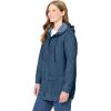 Woman Within Plus Size Lightweight Hooded Jacket Long Oversized Coat(Medium Stonewash)