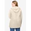Woman Within Plus Size Lightweight Hooded Jacket Long Oversized Coat(Natural Khaki)