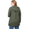 Woman Within Plus Size Lightweight Hooded Jacket Long Oversized Coat(Olive Green)