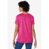 Woman Within Plus Size Marled Cuffed-Sleeve Tee(Raspberry Sorbet Heart Placement)