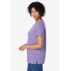 Woman Within Plus Size Marled Cuffed-Sleeve Tee(Soft Iris Marled)
