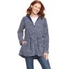 Woman Within Plus Size Microfleece Anorak Jacket Oversized Fleece Zip-Up Jacket(Evening Blue Marled)