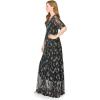 Woman Within Plus Size Miracle Mesh Maxi Dress(Black Petals)