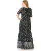 Woman Within Plus Size Miracle Mesh Maxi Dress(Black Petals)