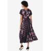 Woman Within Plus Size Mixed Print Maxi Dress(Black Pretty Rose)