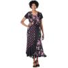 Woman Within Plus Size Mixed Print Maxi Dress(Black Pretty Rose)