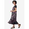 Woman Within Plus Size Mixed Print Maxi Dress(Black Pretty Rose)