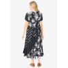 Woman Within Plus Size Mixed Print Maxi Dress(Black White Pretty Rose)