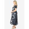 Woman Within Plus Size Mixed Print Maxi Dress(Black White Pretty Rose)