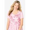Woman Within Plus Size Mixed Print Maxi Dress(Pink Pretty Rose)