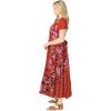 Woman Within Plus Size Mixed Print Maxi Dress(Red Ochre Pretty Rose)