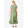 Woman Within Plus Size Mixed Print Maxi Dress(Sage Pretty Rose)
