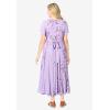 Woman Within Plus Size Mixed Print Maxi Dress(Soft Iris Pretty Rose)