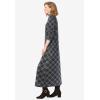 Woman Within Plus Size Mockneck Dress(Gunmetal Bias Plaid)
