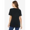 Woman Within Plus Size Perfect Crewneck Tunic(Black)