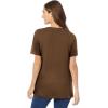 Woman Within Plus Size Perfect Crewneck Tunic(Chocolate)