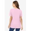 Woman Within Plus Size Perfect Crewneck Tunic(Pink)