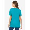 Woman Within Plus Size Perfect Crewneck Tunic(Pretty Turquoise)