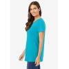 Woman Within Plus Size Perfect Crewneck Tunic(Pretty Turquoise)