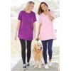 Woman Within Plus Size Perfect Crewneck Tunic(Raspberry Sorbet)