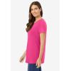 Woman Within Plus Size Perfect Crewneck Tunic(Raspberry Sorbet)