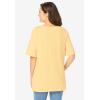 Woman Within Plus Size Perfect Cuffed Elbow-Sleeve Boat-Neck Tee(Banana)
