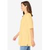 Woman Within Plus Size Perfect Cuffed Elbow-Sleeve Boat-Neck Tee(Banana)