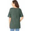 Woman Within Plus Size Perfect Cuffed Elbow-Sleeve Boat-Neck Tee(Pine)