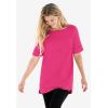 Woman Within Plus Size Perfect Cuffed Elbow-Sleeve Boat-Neck Tee(Sweet Coral)