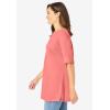 Woman Within Plus Size Perfect Cuffed Elbow-Sleeve Boat-Neck Tee(Sweet Coral)