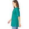 Woman Within Plus Size Perfect Cuffed Elbow-Sleeve Boat-Neck Tee(Waterfall)