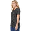 Woman Within Plus Size Perfect Printed Short-Sleeve Scoopneck Tee(Heather Grey Pretty Floral)