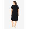 Woman Within Plus Size Perfect Short-Sleeve Crewneck Tee Dress(Black)