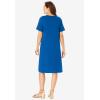 Woman Within Plus Size Perfect Short-Sleeve Crewneck Tee Dress(Bright Cobalt)