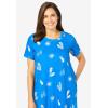 Woman Within Plus Size Perfect Short-Sleeve Crewneck Tee Dress(Bright Cobalt Flip Flops)