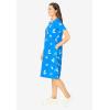 Woman Within Plus Size Perfect Short-Sleeve Crewneck Tee Dress(Bright Cobalt Flip Flops)