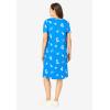 Woman Within Plus Size Perfect Short-Sleeve Crewneck Tee Dress(Bright Cobalt Flip Flops)