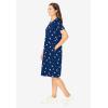 Woman Within Plus Size Perfect Short-Sleeve Crewneck Tee Dress(Evening Blue Stars)
