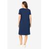 Woman Within Plus Size Perfect Short-Sleeve Crewneck Tee Dress(Navy)