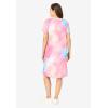 Woman Within Plus Size Perfect Short-Sleeve Crewneck Tee Dress(Peony Petal Tie Dye)