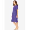 Woman Within Plus Size Perfect Short-Sleeve Crewneck Tee Dress(Petal Purple)