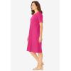 Woman Within Plus Size Perfect Short-Sleeve Crewneck Tee Dress(Raspberry Sorbet)
